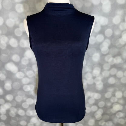 LuLaRoe Ramona Mock Neck Tank – Solid Navy Blue outfit and fit photo
