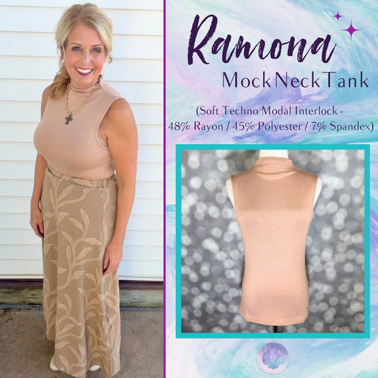 LuLaRoe Ramona Mock Neck Tank – Solid Taupe