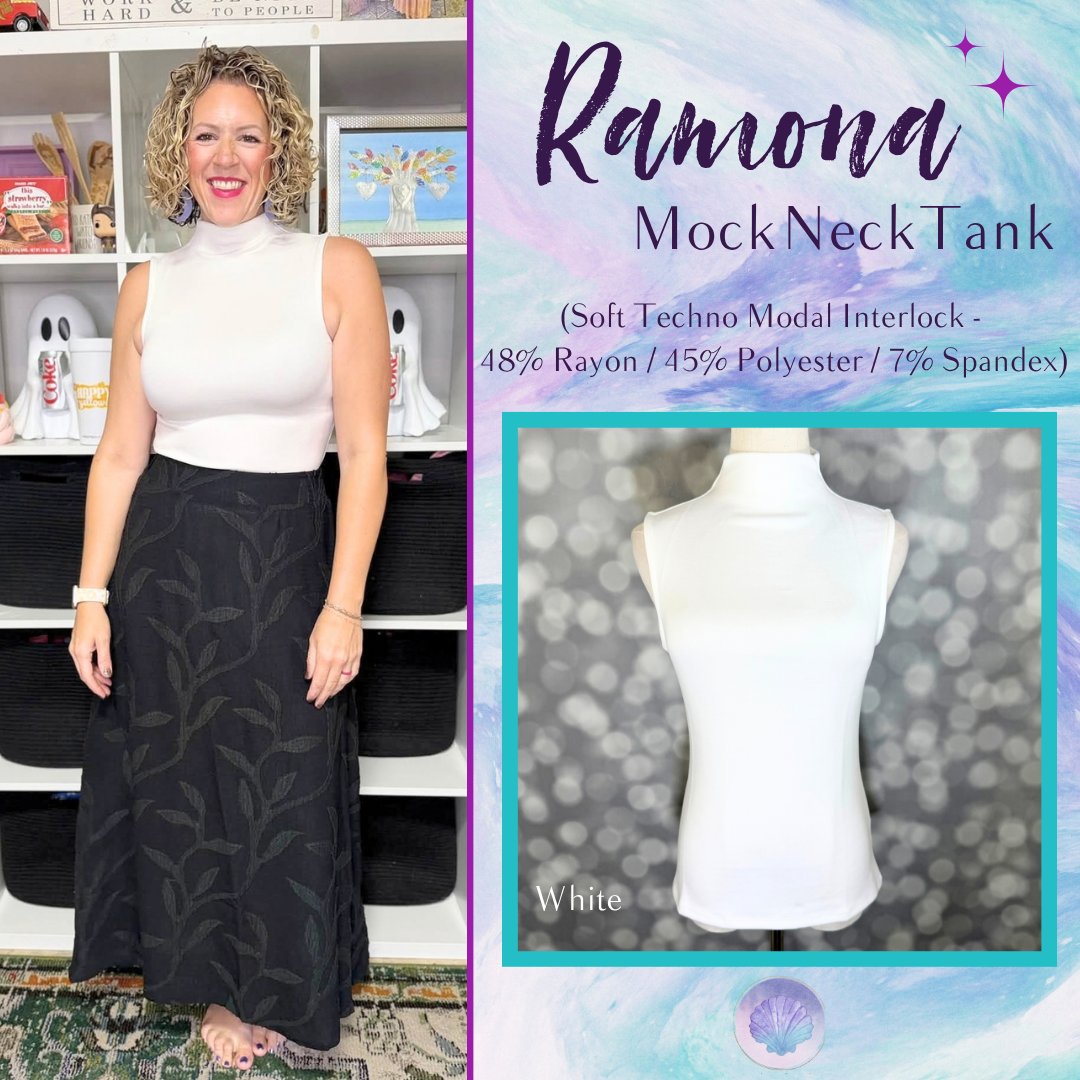 LuLaRoe Ramona Mock Neck Tank – Solid White