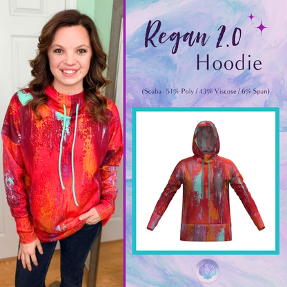 LuLaRoe LuLaRoe Regan 2.0 Pullover Hoodie – Canyon Ember Abstract 