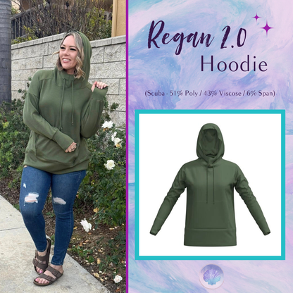 LuLaRoe LuLaRoe Regan 2.0 Pullover Hoodie – Solid Olive Grove 