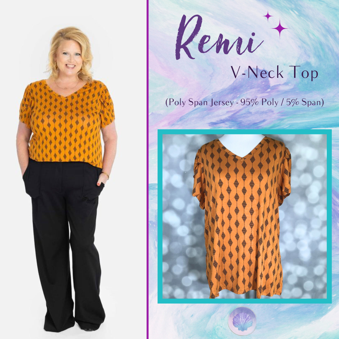 LuLaRoe Remi Top – Amber Deco Wave