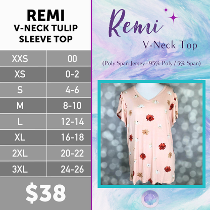 LuLaRoe Remi Top – Peach Meadow Bloom