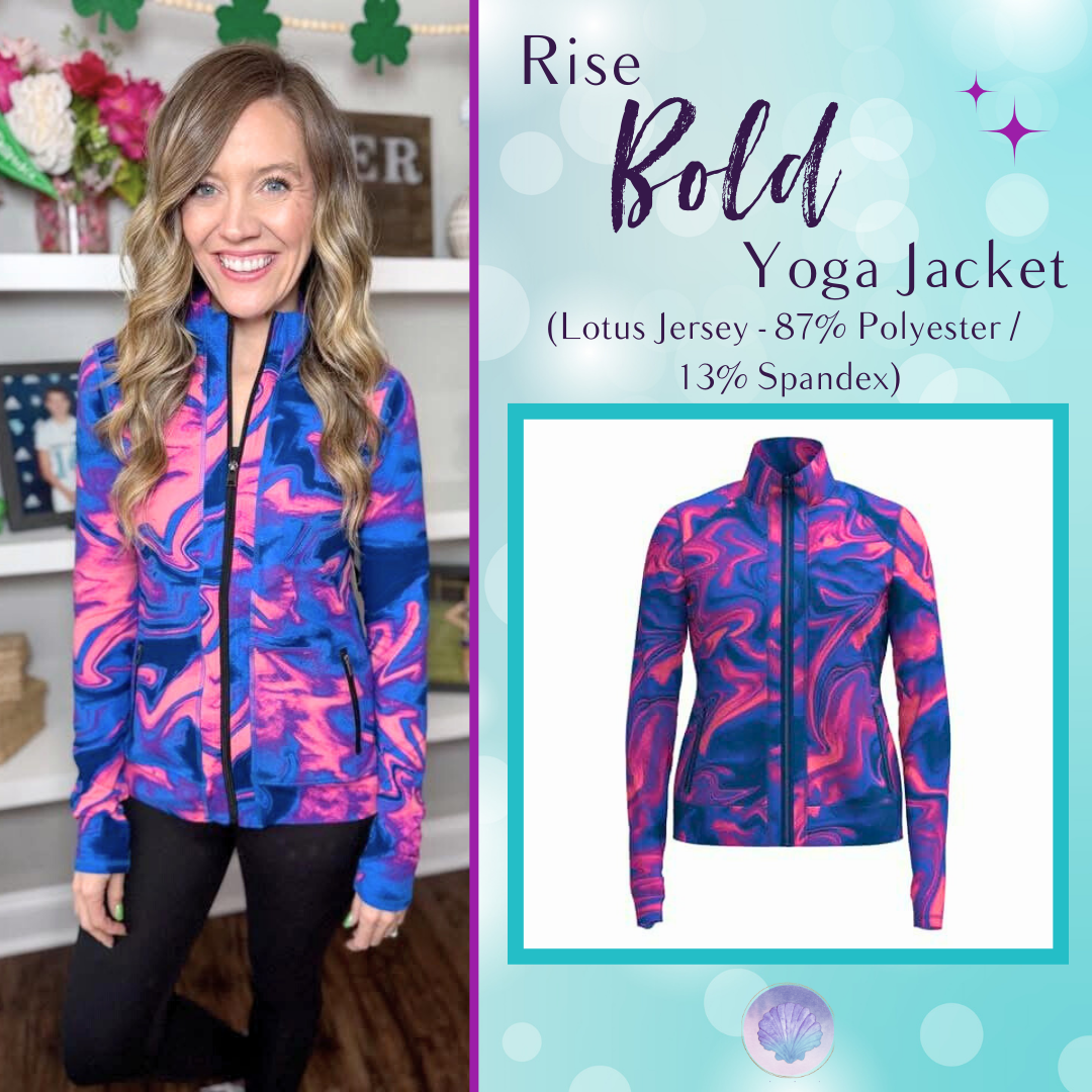 LuLaRoe LuLaRoe RISE Bold Yoga Jacket – Electric Tidal Marble 