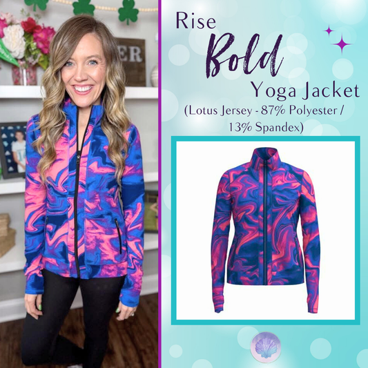 LuLaRoe LuLaRoe RISE Bold Yoga Jacket – Electric Tidal Marble 
