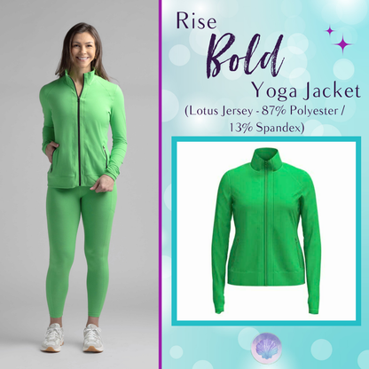 LuLaRoe LuLaRoe RISE Bold Yoga Jacket – Solid Vibrant Clover Green 