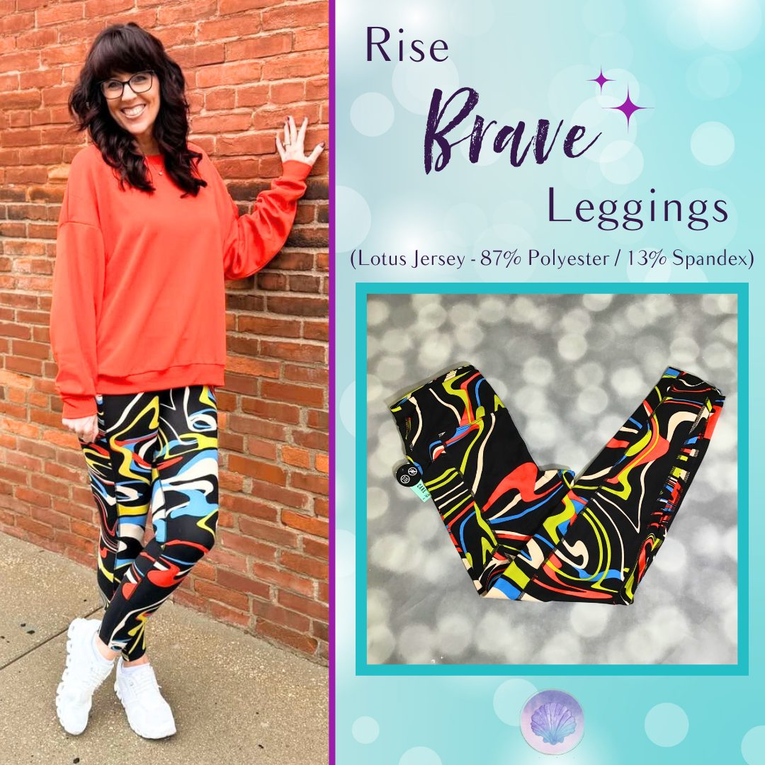 LuLaRoe LuLaRoe Rise Brave Leggings – Electric Flux Swirl 