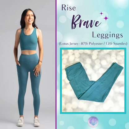 LuLaRoe LuLaRoe Rise Brave Leggings – Solid Deep Teal Evergreen 