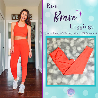 LuLaRoe LuLaRoe Rise Brave Leggings – Solid Grenadine Red 