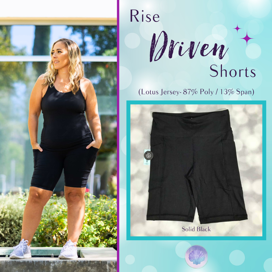 LuLaRoe Rise Driven Shorts - Solid Black