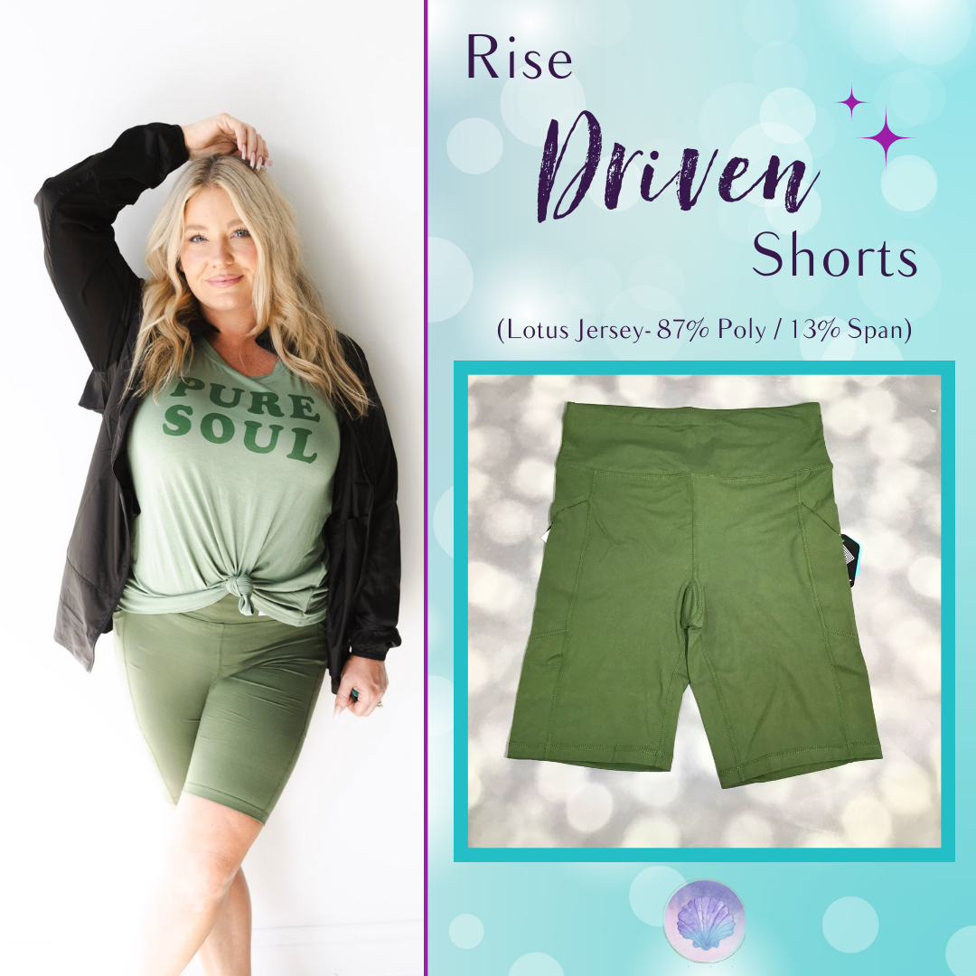 LuLaRoe LuLaRoe Rise Driven Shorts - Solid Olive Grove 
