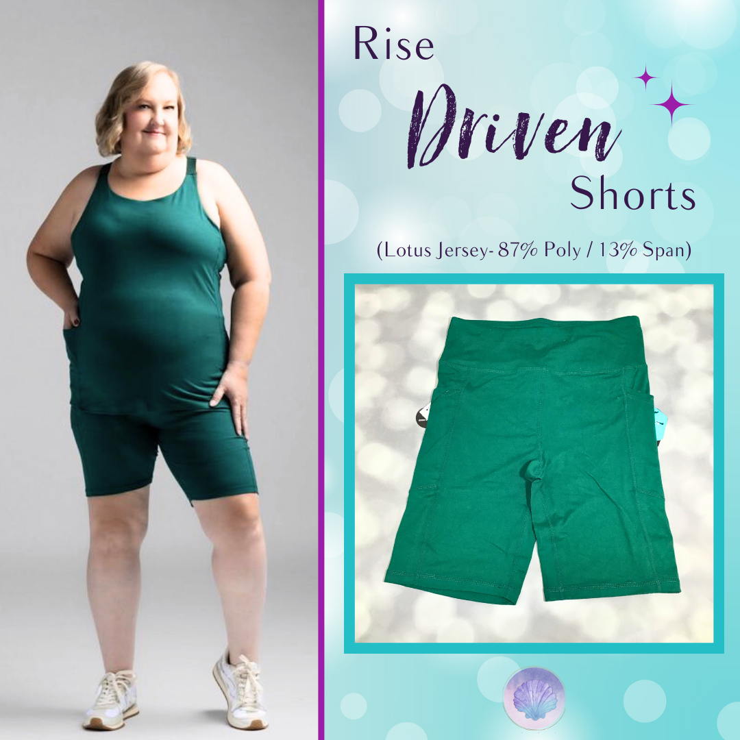 LuLaRoe Rise Driven Shorts - Solid Forest Green