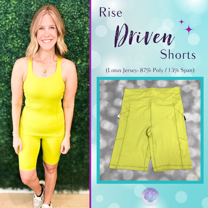 LuLaRoe Rise Driven Shorts - Solid Lime Burst