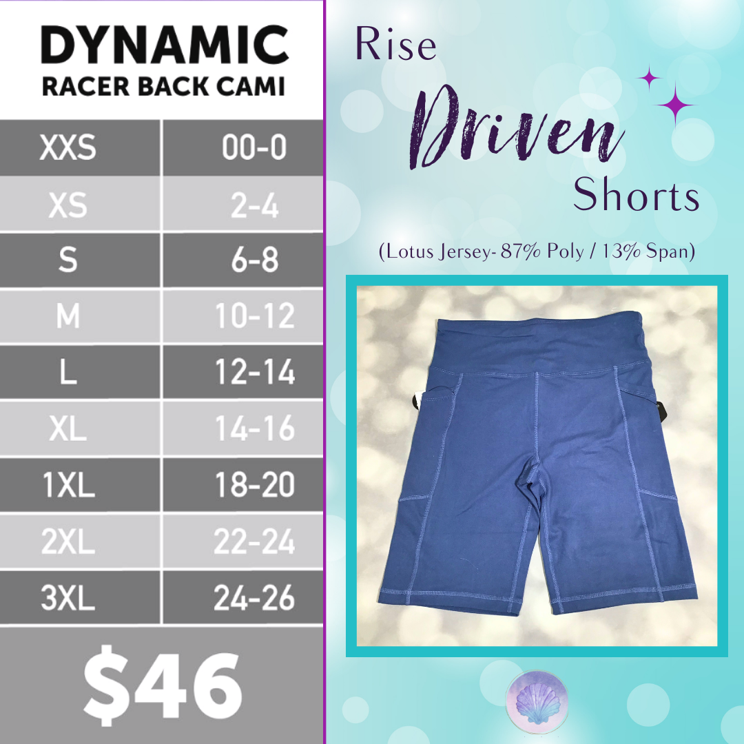 LuLaRoe Rise Driven Shorts - Solid Sapphire Blue