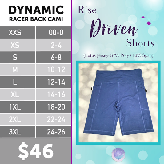LuLaRoe Rise Driven Shorts - Solid Sapphire Blue