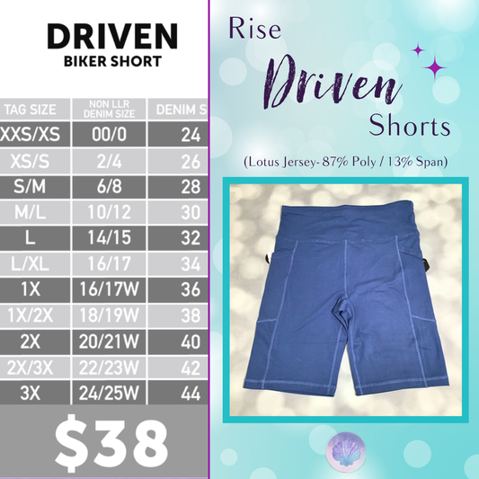 LuLaRoe LuLaRoe Rise Driven Shorts - Solid Sapphire Blue 