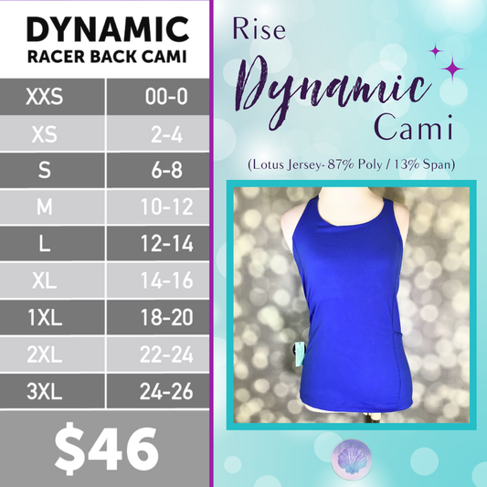 LuLaRoe Rise Dynamic Tank - Solid Sapphire Blue