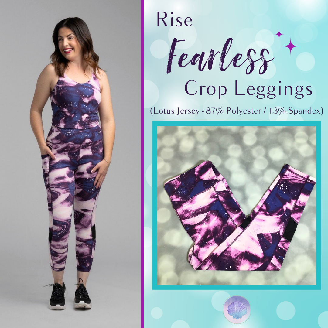 LuLaRoe LuLaRoe RISE Fearless Crop Legging - Cosmic Orchid Marble 