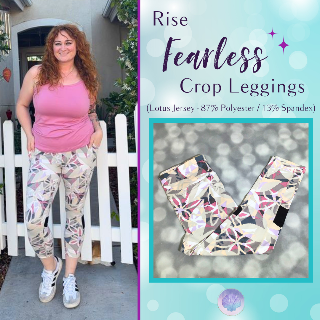 LuLaRoe LuLaRoe RISE Fearless Crop Legging - Desert Blush Mosaic 