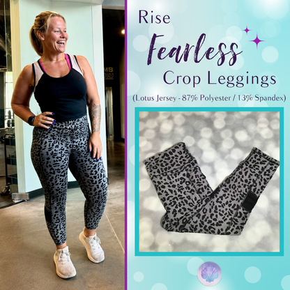 LuLaRoe LuLaRoe RISE Fearless Crop Legging - Graphite Wildcat 