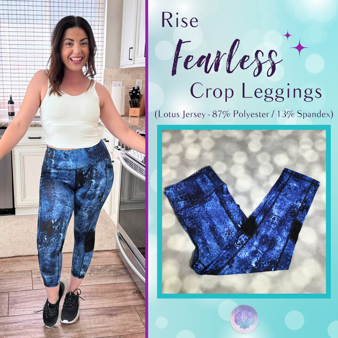 LuLaRoe LuLaRoe RISE Fearless Crop Legging - Midnight Tide Marble 