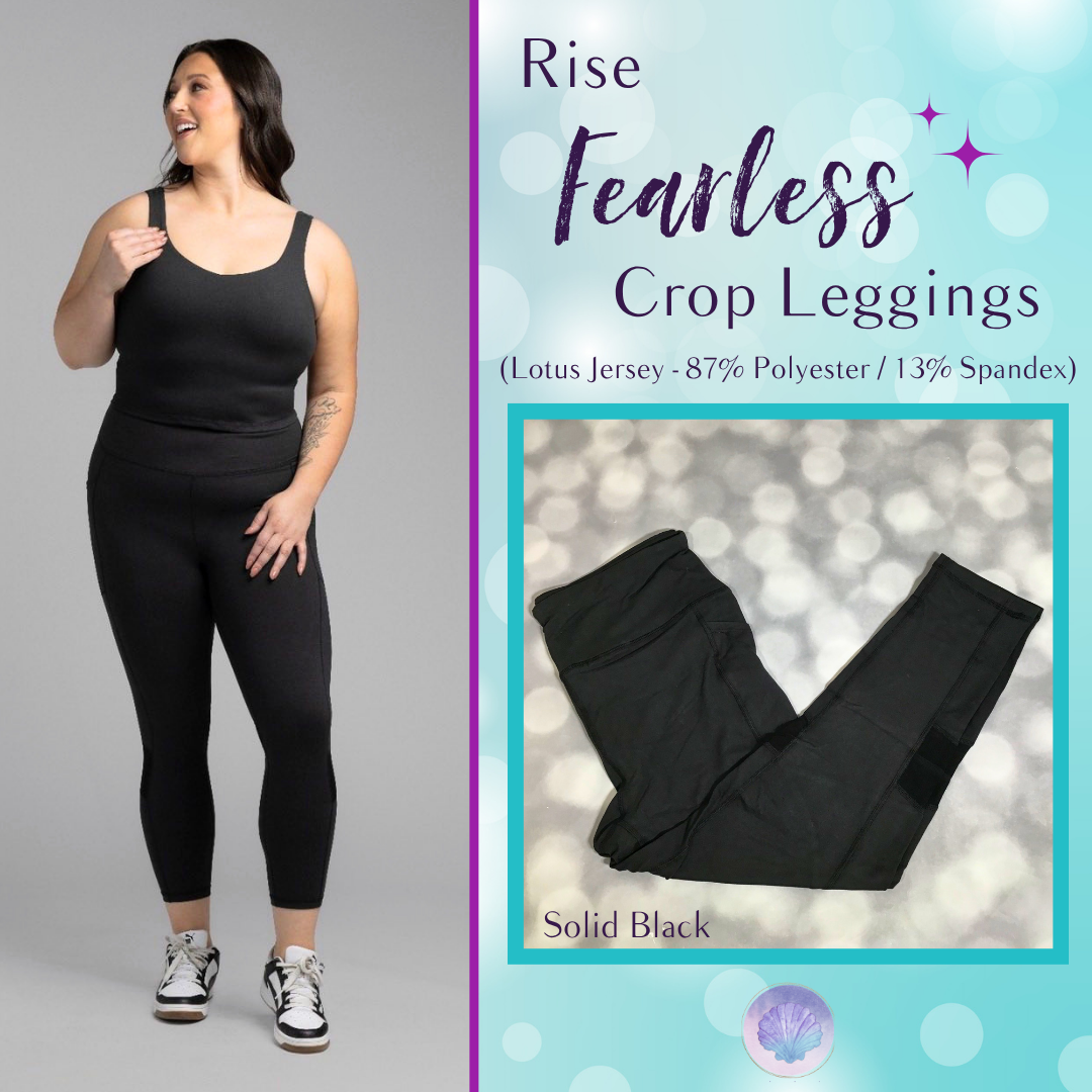 LuLaRoe LuLaRoe RISE Fearless Crop Legging - Solid Black 
