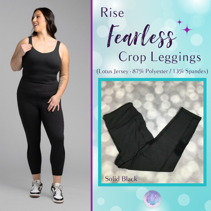 LuLaRoe LuLaRoe RISE Fearless Crop Legging - Solid Black 