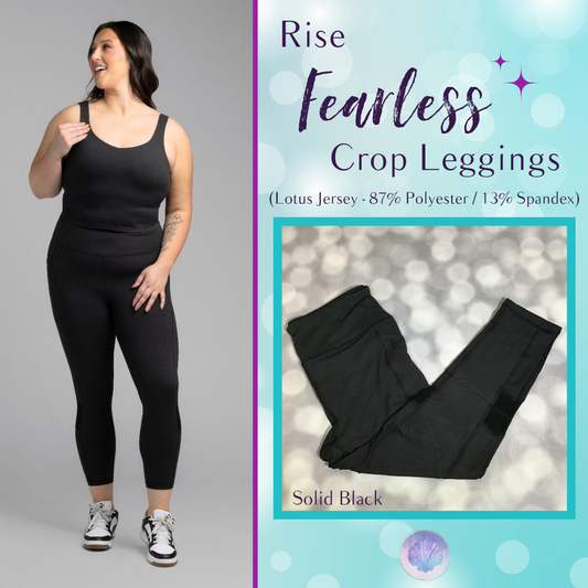 LuLaRoe LuLaRoe RISE Fearless Crop Legging - Solid Black 