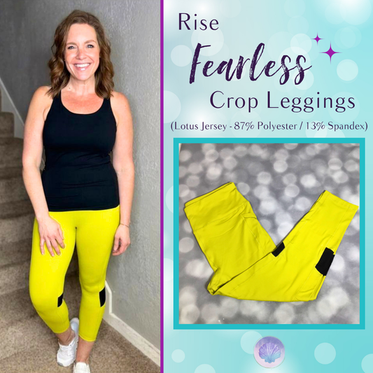 LuLaRoe RISE Fearless Crop Legging - Solid Citron