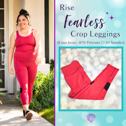 LuLaRoe LuLaRoe RISE Fearless Crop Legging - Solid Electric Berry 