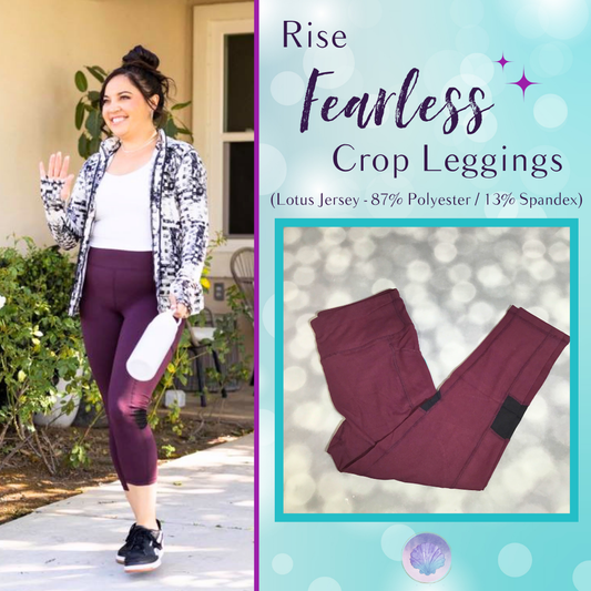 LuLaRoe RISE Fearless Crop Legging - Solid Mulberry Noir