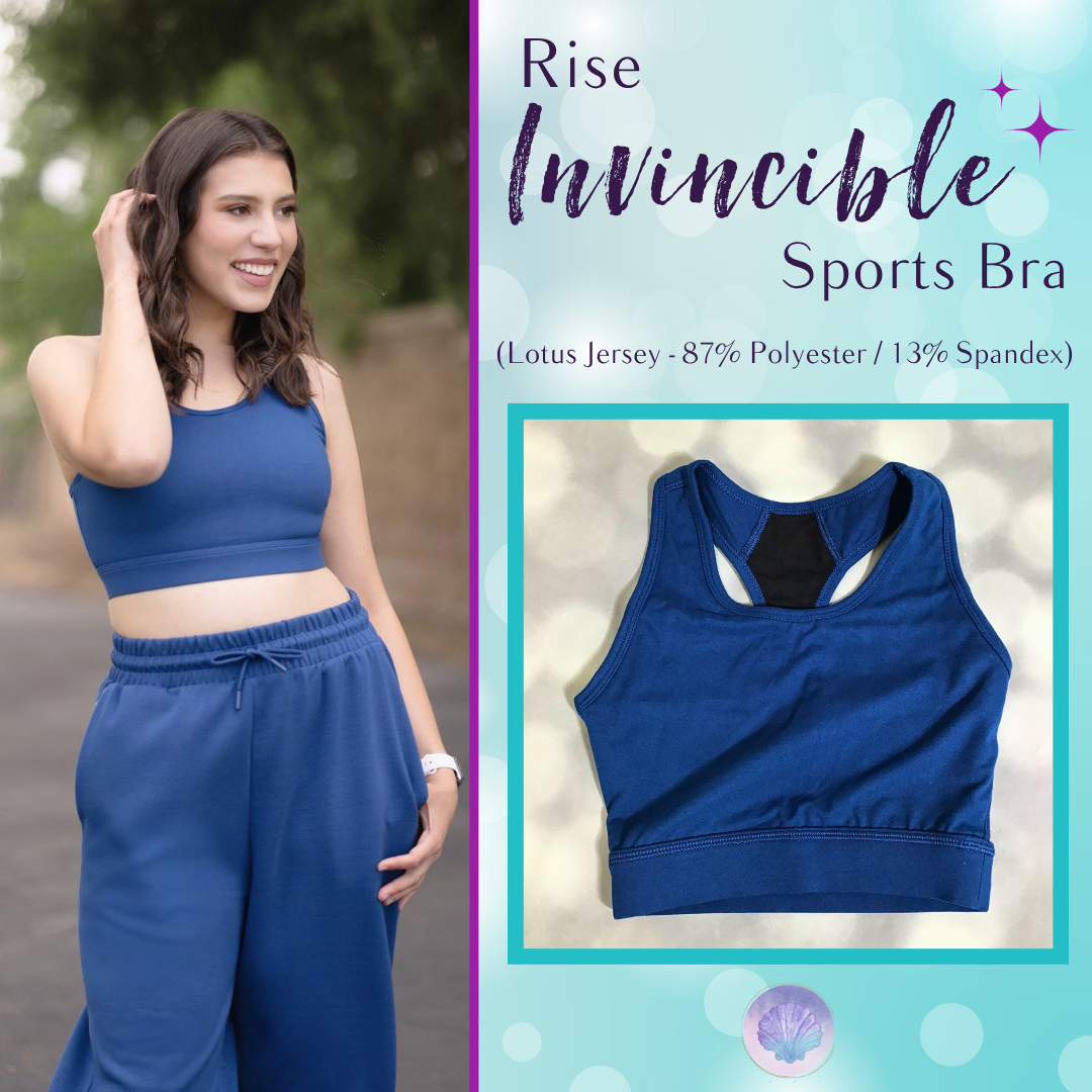 LuLaRoe LuLaRoe RISE Invincible Sports Bra - Solid Peony Blue 