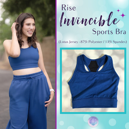LuLaRoe LuLaRoe RISE Invincible Sports Bra - Solid Peony Blue 