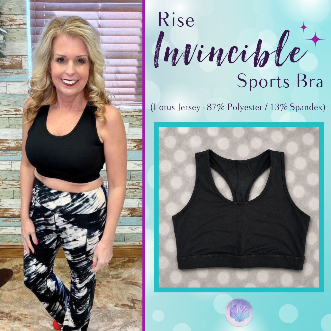 LuLaRoe RISE Invincible Sports Bra – Solid Black