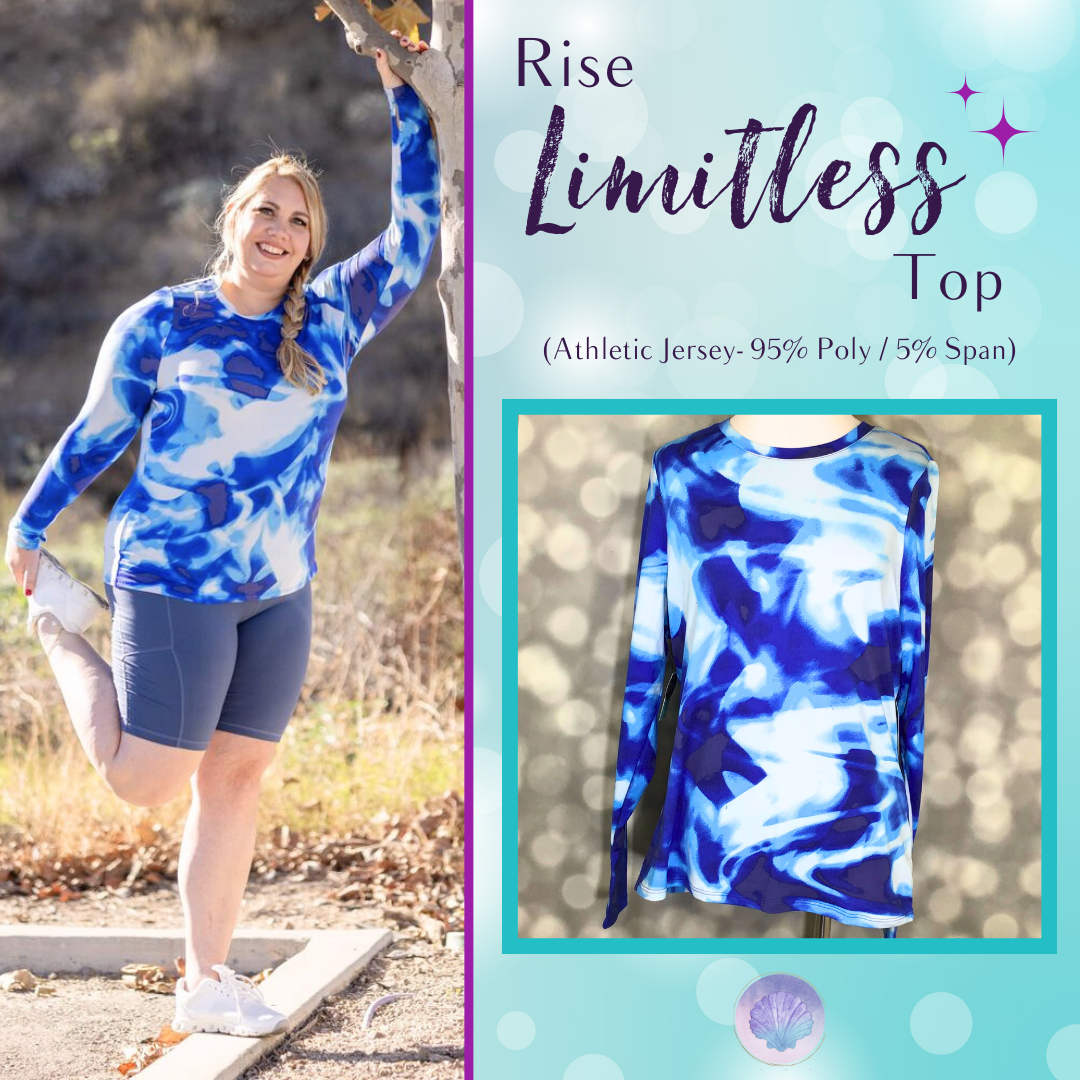 LuLaRoe LuLaRoe Rise Limitless Top - Coastal Blue Abstract 