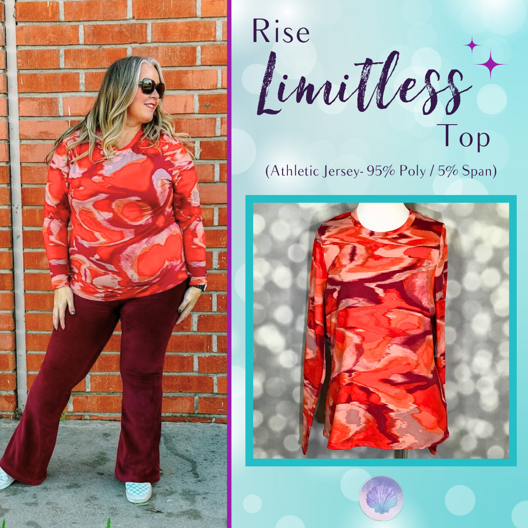 LuLaRoe LuLaRoe Rise Limitless Top - Crimson Clay Abstract 