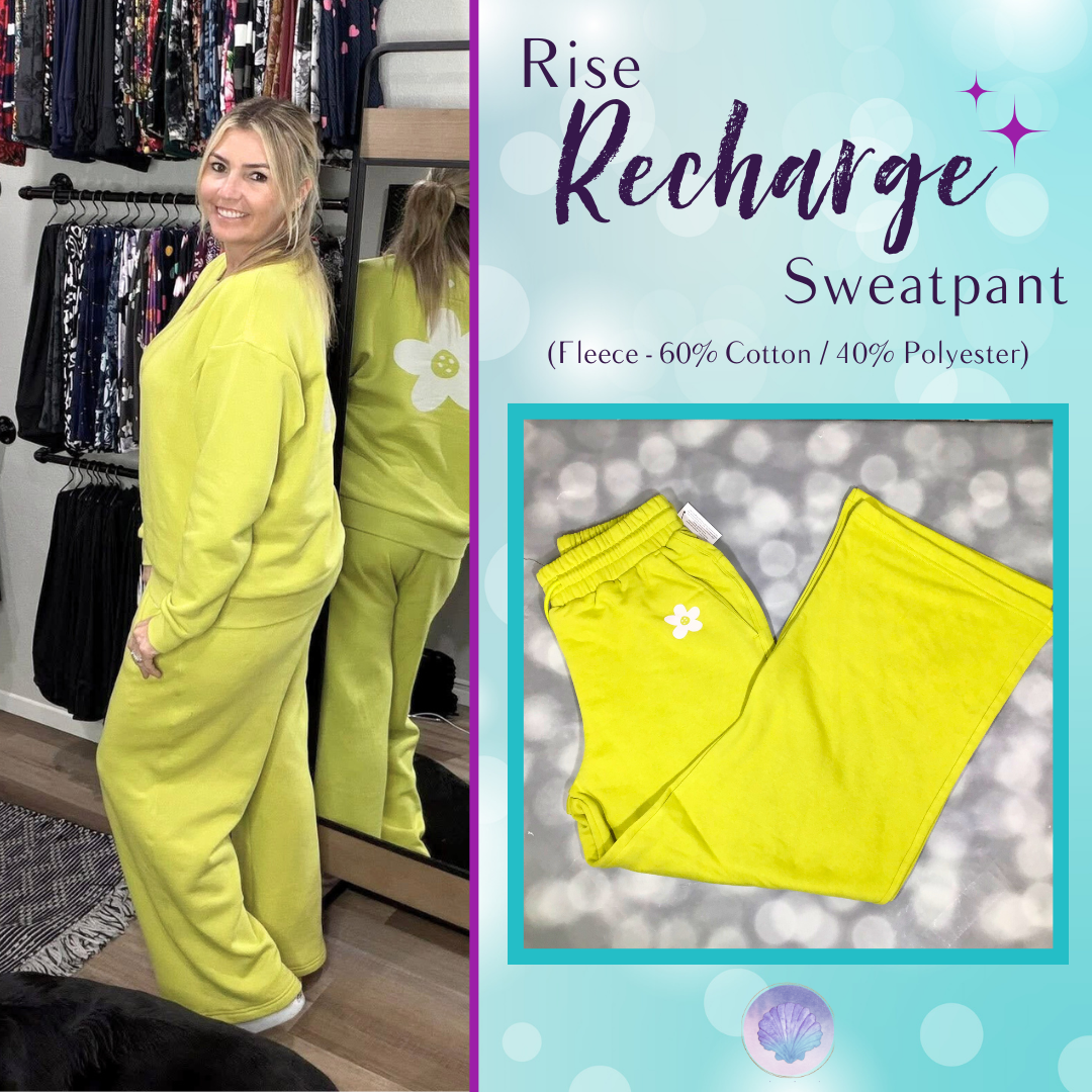 LuLaRoe RISE Recharge Sweatpant – Citrus Bloom Statement Fleece