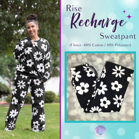 LuLaRoe LuLaRoe RISE Recharge Sweatpant – Midnight Mod Daisy 
