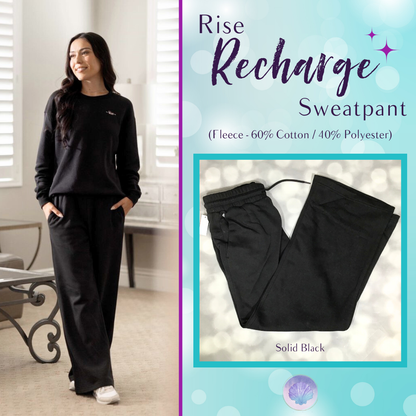 LuLaRoe LuLaRoe RISE Recharge Sweatpant – Solid Black Fleece 
