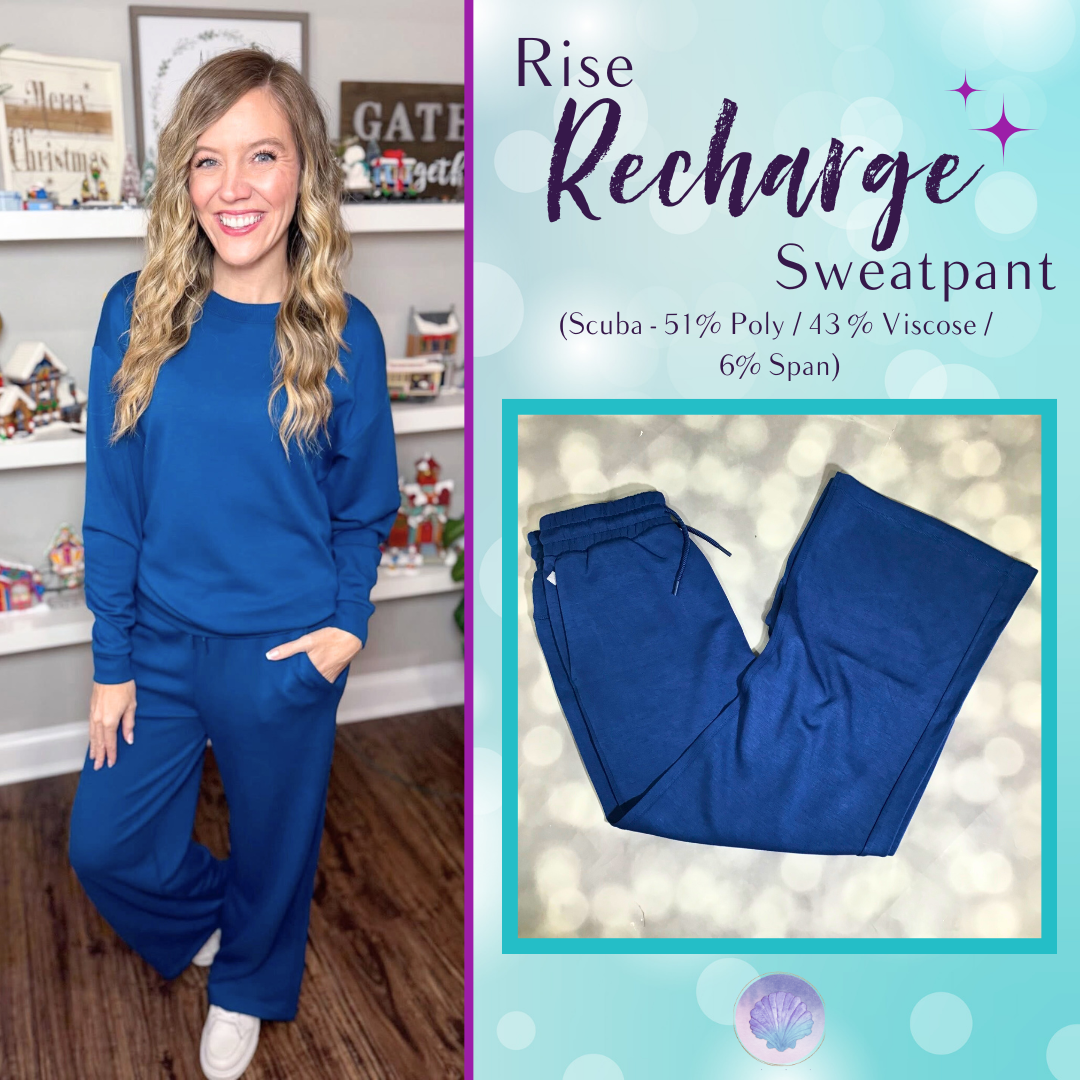 LuLaRoe LuLaRoe RISE Recharge Sweatpant – Solid Classic Blue 