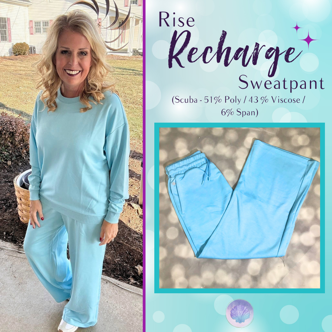 LuLaRoe LuLaRoe RISE Recharge Sweatpant – Solid Cloud Blue 