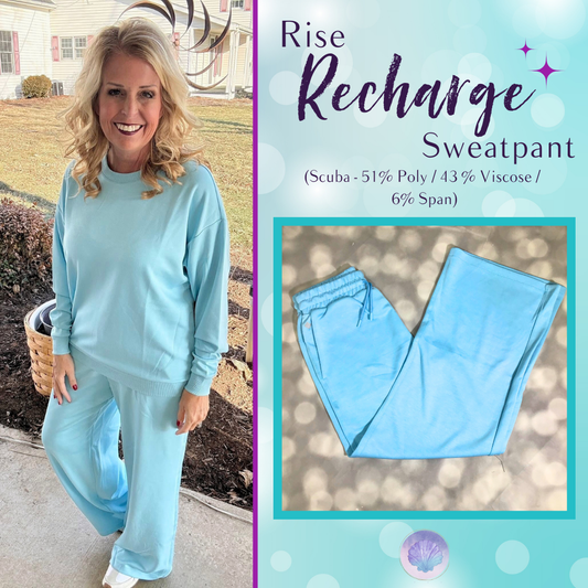 LuLaRoe LuLaRoe RISE Recharge Sweatpant – Solid Cloud Blue 