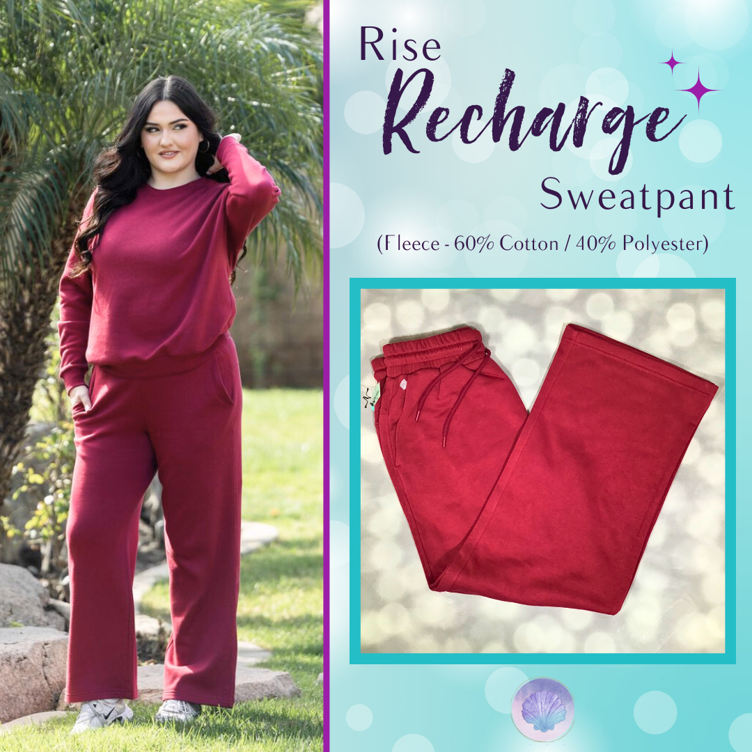 LuLaRoe LuLaRoe RISE Recharge Sweatpant – Solid Crimson Reserve 