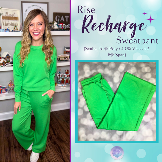 LuLaRoe LuLaRoe RISE Recharge Sweatpant – Solid Fresh Clover Green 