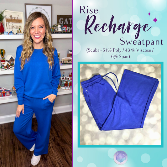 LuLaRoe LuLaRoe RISE Recharge Sweatpant – Solid Royal Cobalt Blue 