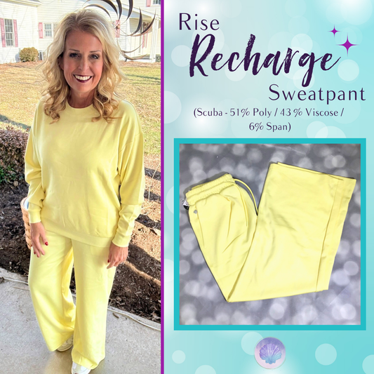 LuLaRoe LuLaRoe RISE Recharge Sweatpant – Solid Buttercream Yellow 