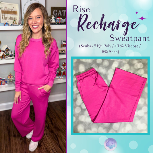 LuLaRoe LuLaRoe RISE Recharge Sweatpant – Solid Vibrant Fuchsia 