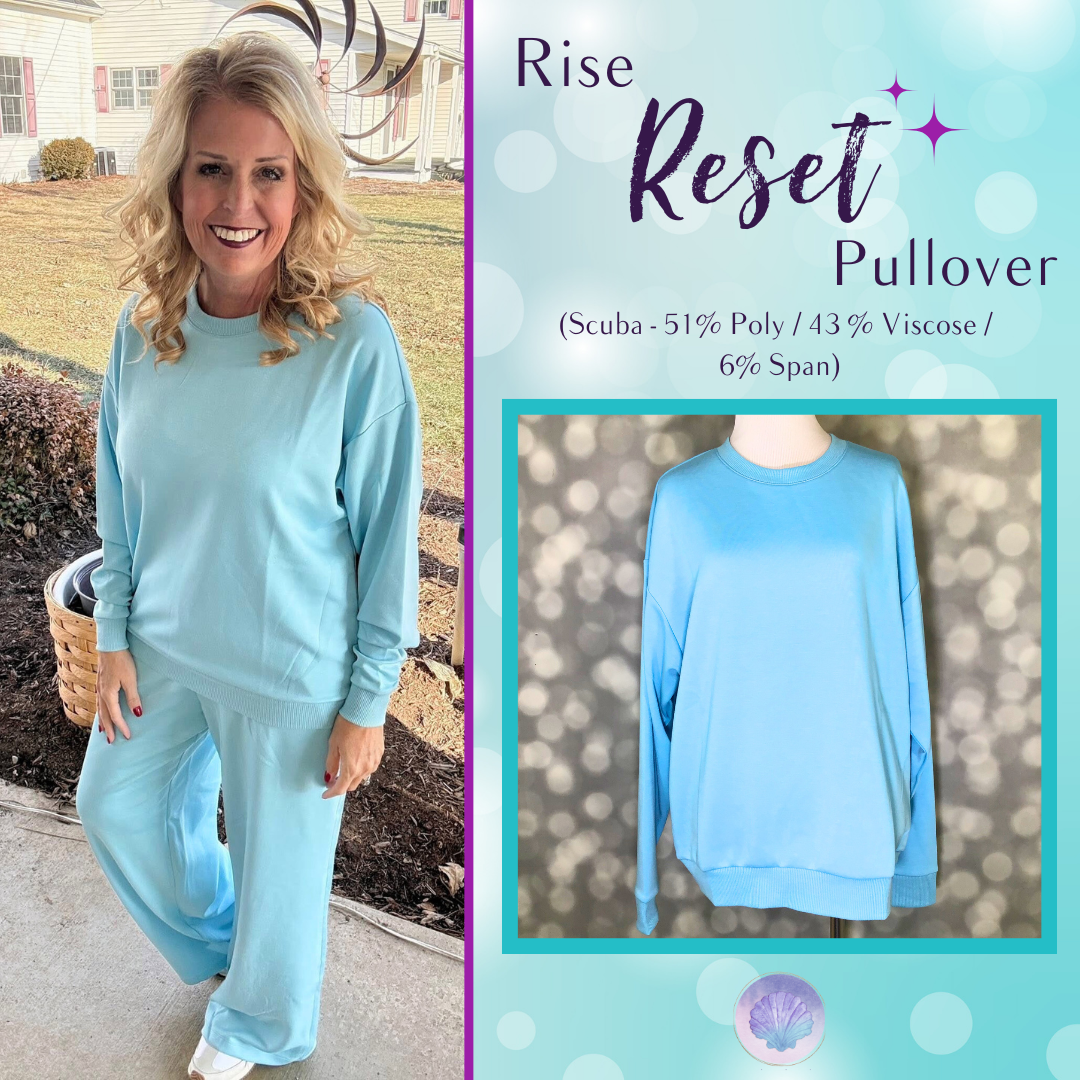LuLaRoe LuLaRoe RISE Reset Pullover – Solid Cloud Blue 
