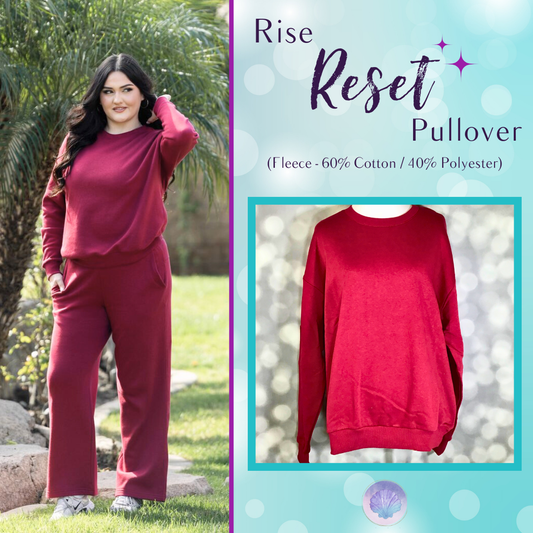 LuLaRoe LuLaRoe RISE Reset Pullover – Solid Crimson Reserve 