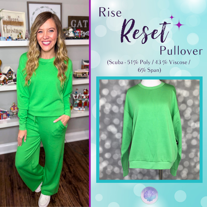 LuLaRoe LuLaRoe RISE Reset Pullover – Solid Fresh Clover Green 